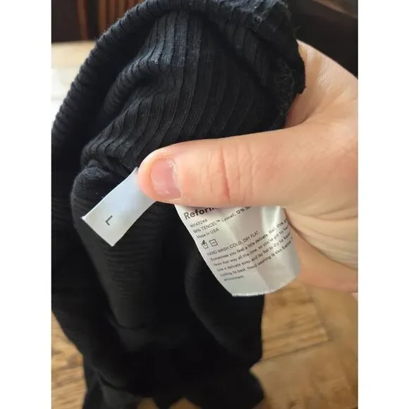 REFORMATION Jem Black Keyhole Long Sleeve Bodysuit Size L - Picture 3 of 6